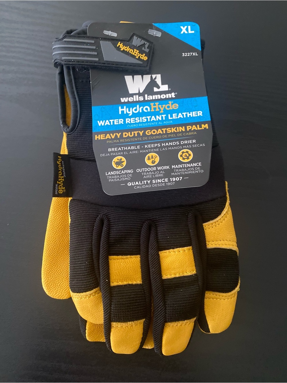 Wells Lamont Men's HydraHyde Leather Work Gloves